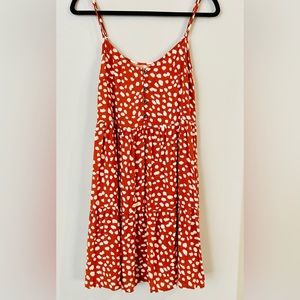 Amazon. Rust polka dot sun dress with adjustable straps. Size small (S)